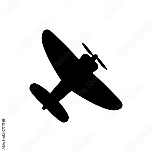 Small plane vector illustration. Single engine propelled aircraft.