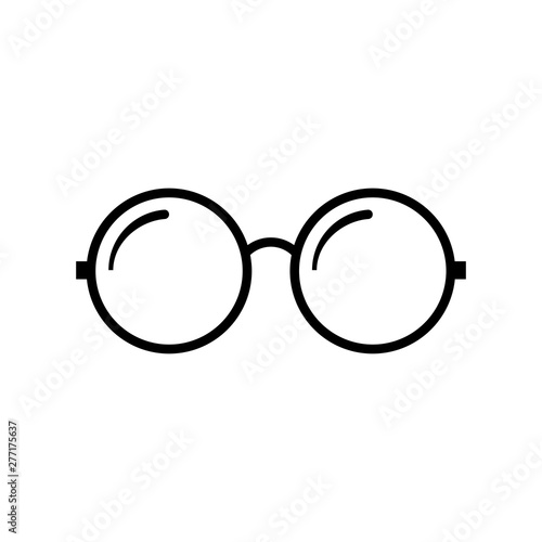 Glasses icon. Flat vector illustration in black on white background. EPS 10