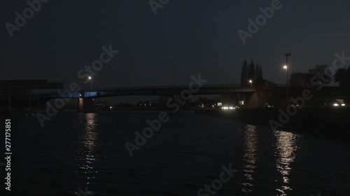 Timelapse port du rhin traffic and nightfall