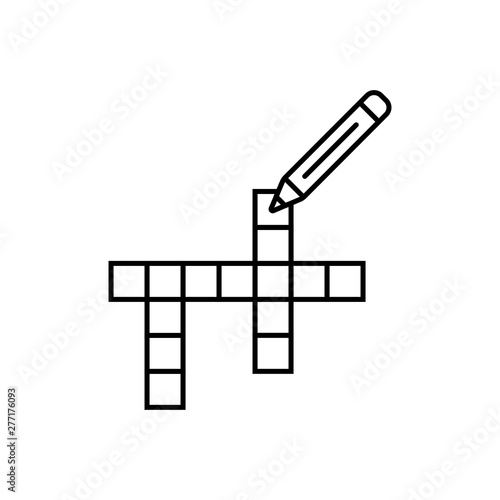 outline crossword vector icon. isolated black simple line element illustration from free time concept. photo