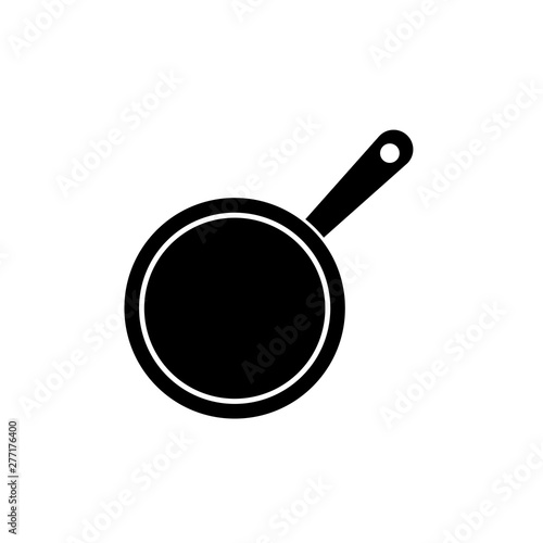 Frying pan icon Flat vector illustration in black on white background. EPS 10