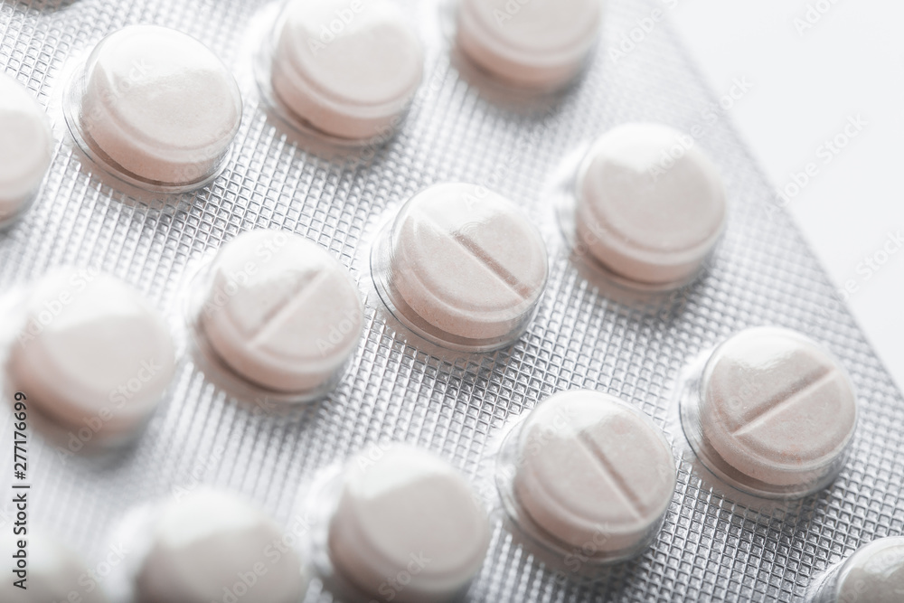 Packs of pills isolated on white background Packs of pills isolated on white background