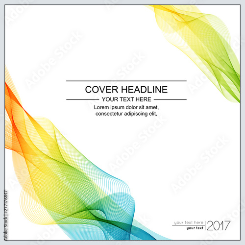 Universal Covers Design with Gradient Wave Line on White Background. Templates for Business Presentation, Publications, Blank.