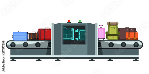 Baggage claim flat illustration