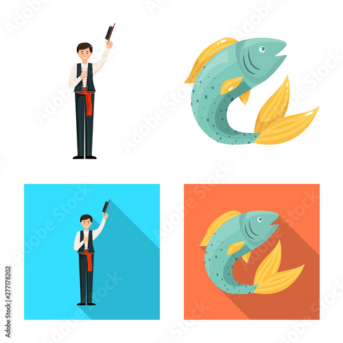 Vector illustration of and historic icon. Collection of and country stock symbol for web.