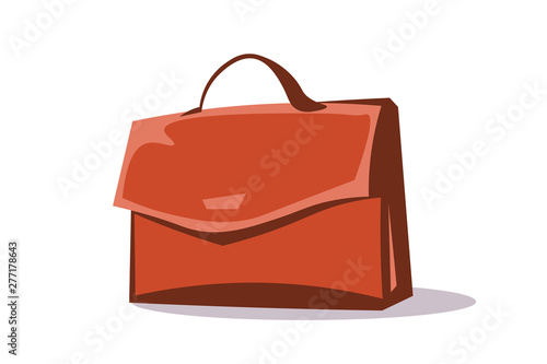 Briefcase, portfolio flat vector illustration