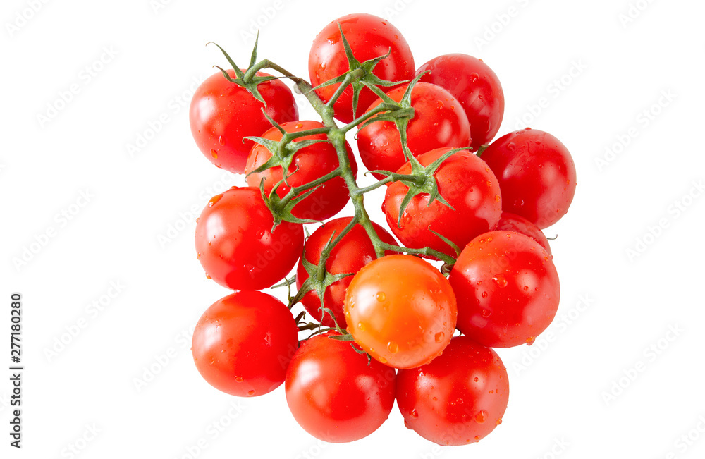 Fresh cherry tomatoes on white background with clipping path, Isolated background. Fresh cherry tomatoes on white background with clipping path, Isolated background.