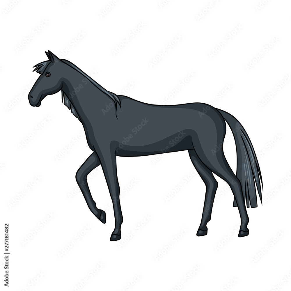 Vector illustration of horse and black logo. Collection of horse and horseback vector icon for stock.