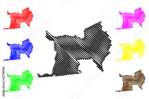 Lagunes District (Ivory Coast, Republic of Cote dIvoire) map vector illustration, scribble sketch Lagunes map....