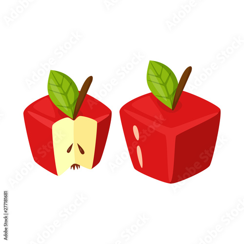 Isolated object of apple and gmo logo. Set of apple and fresh stock symbol for web.