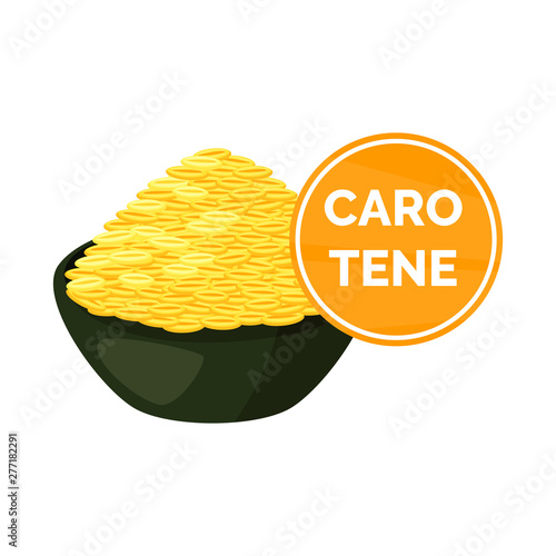 Vector illustration of rice and food sign. Set of rice and agriculture stock vector illustration.