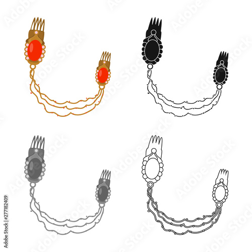 Isolated object of clips and hairpins logo. Set of clips and accessory vector icon for stock.