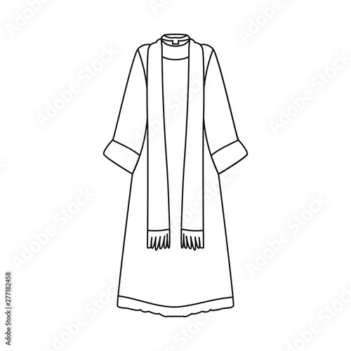 Vector illustration of cape and priest logo. Collection of cape and religion vector icon for stock.