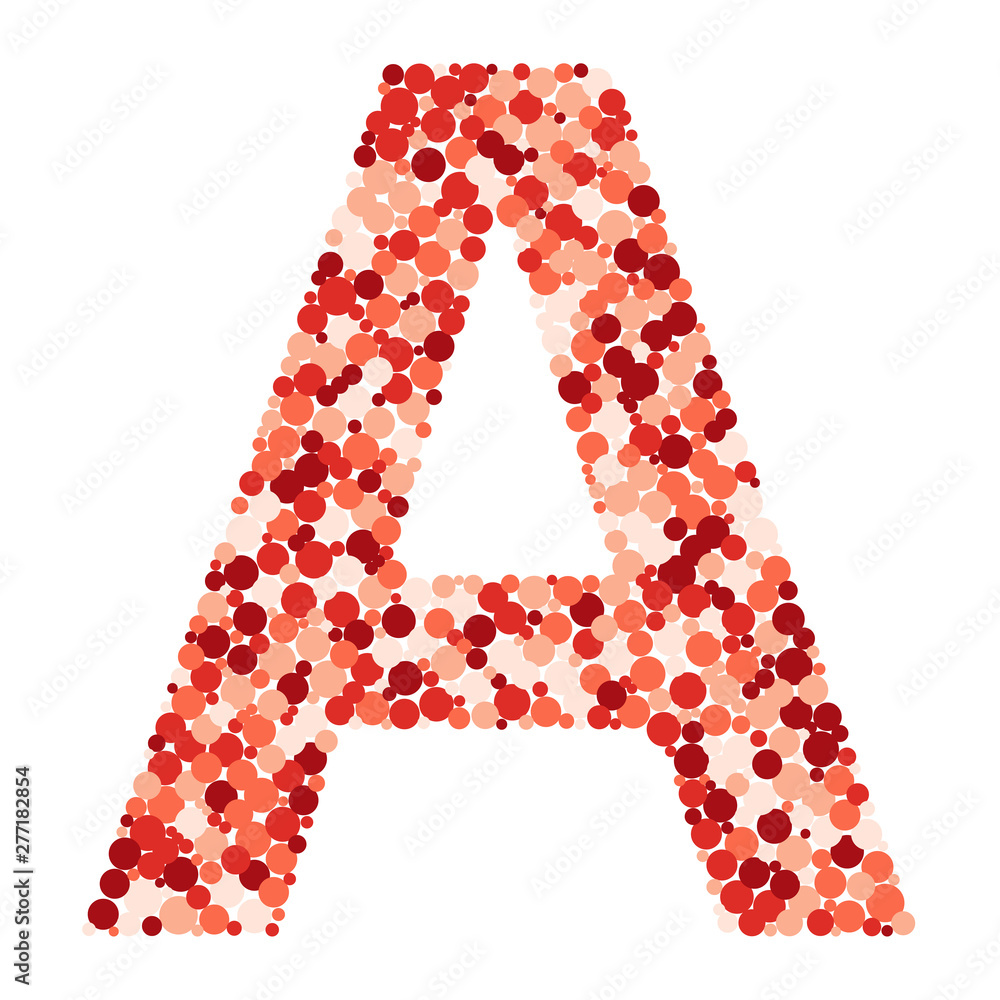 E letter color distributed circles dots illustration E letter color distributed circles dots illustration