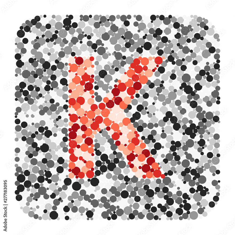 K letter color distributed circles dots illustration K letter color distributed circles dots illustration