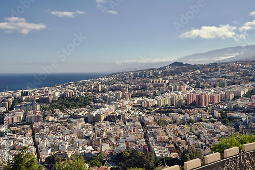 View of the capital Santa Cruz de Tenerife from the Mirador de los Campitos