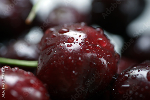 Macro cherry with water drops
