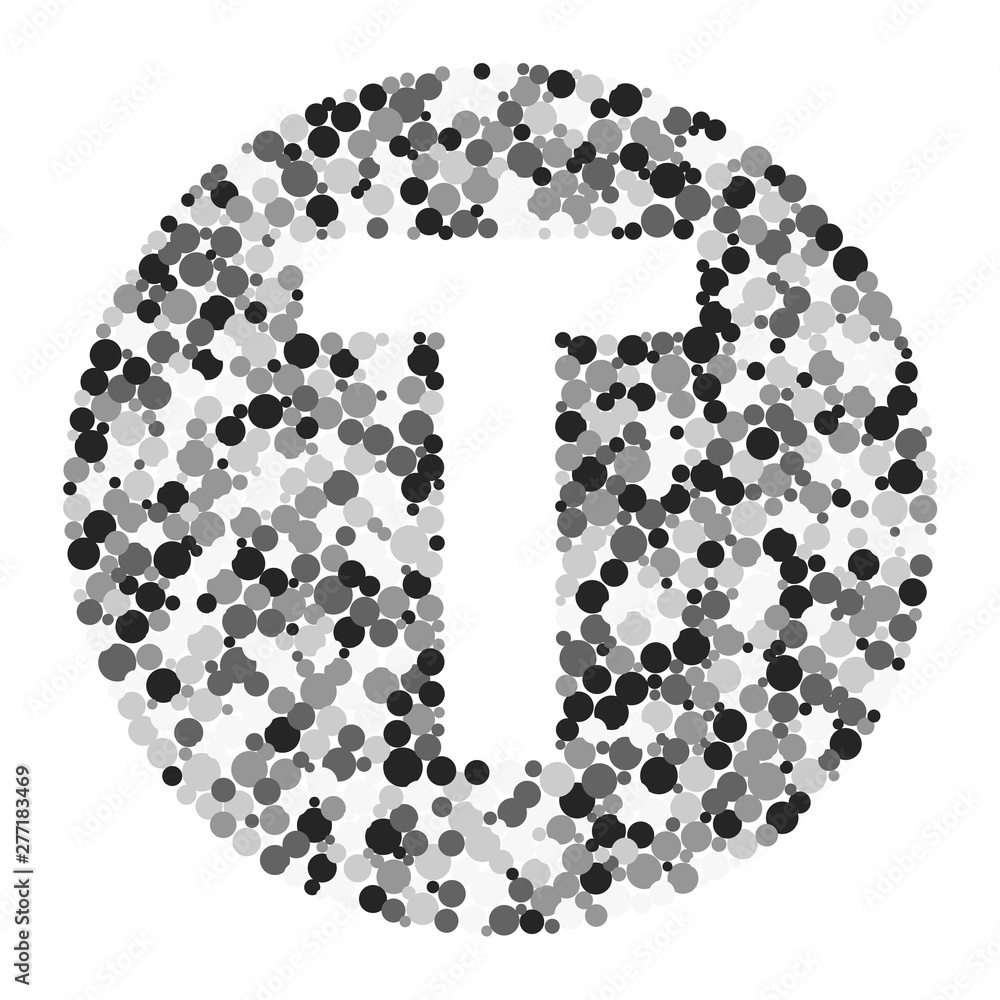 T letter color distributed circles dots illustration T letter color distributed circles dots illustration