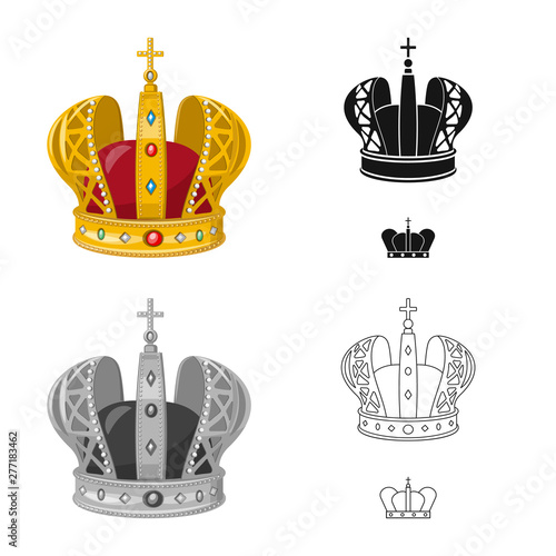 Isolated object of medieval and nobility sign. Set of medieval and monarchy stock symbol for web.