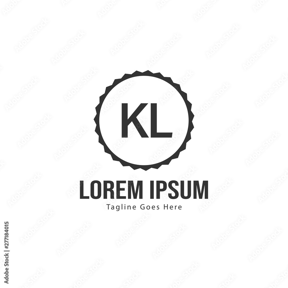 Initial KL logo template with modern frame. Minimalist KL letter logo vector illustration Initial KL logo template with modern frame. Minimalist KL letter logo vector illustration