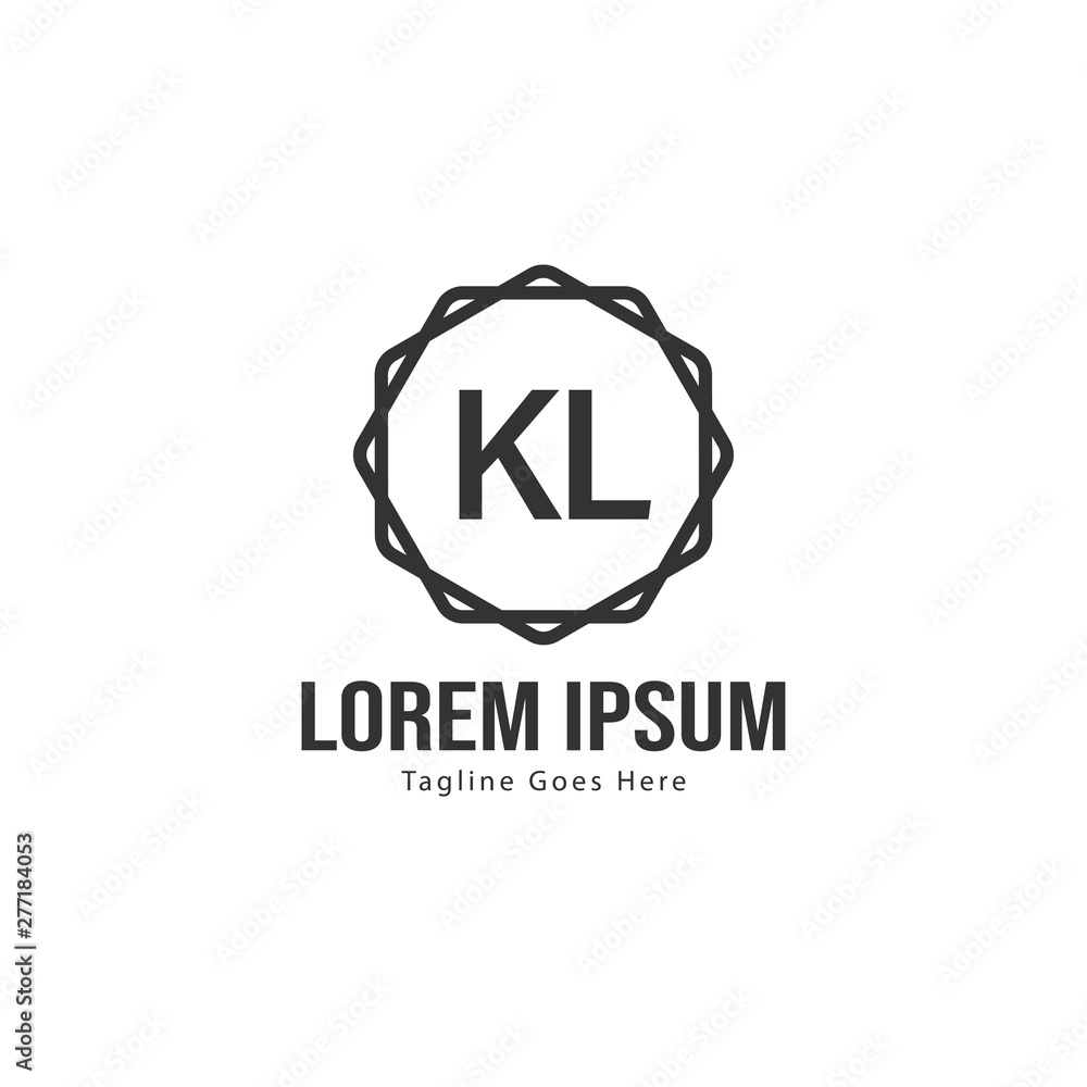 Fototapeta premium Initial KL logo template with modern frame. Minimalist KL letter logo vector illustration