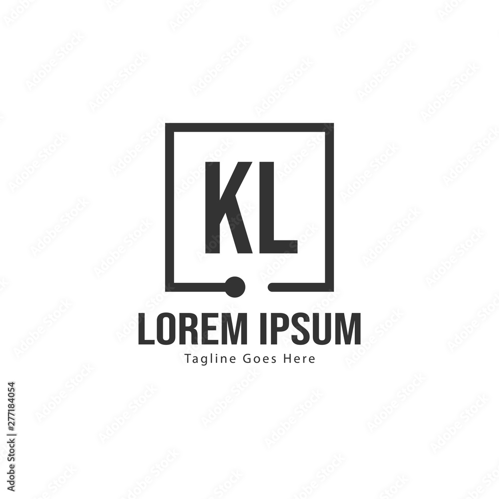 Initial KL logo template with modern frame. Minimalist KL letter logo vector illustration Initial KL logo template with modern frame. Minimalist KL letter logo vector illustration