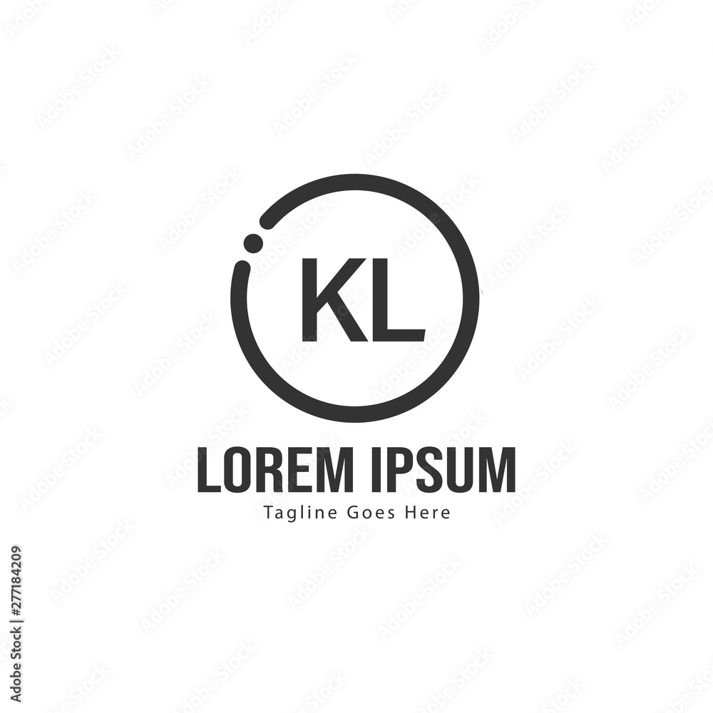 Initial KL logo template with modern frame. Minimalist KL letter logo vector illustration Initial KL logo template with modern frame. Minimalist KL letter logo vector illustration