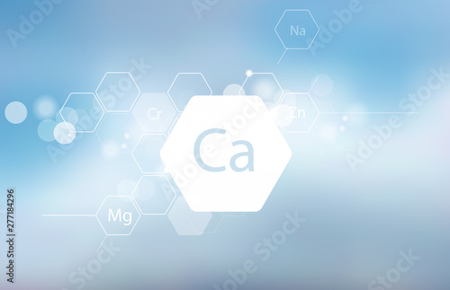 Calcium. Abstract composition with the scientific designation