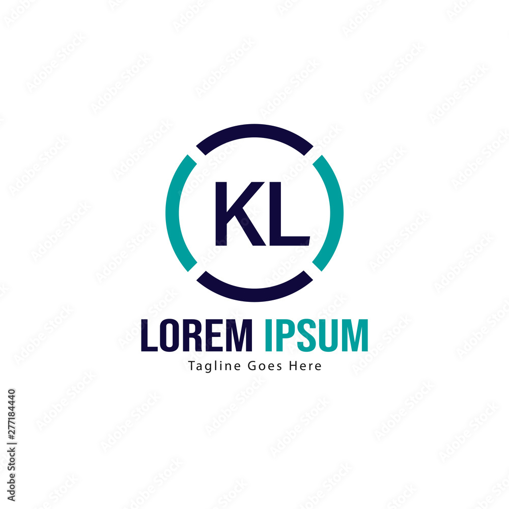 Initial KL logo template with modern frame. Minimalist KL letter logo vector illustration Initial KL logo template with modern frame. Minimalist KL letter logo vector illustration
