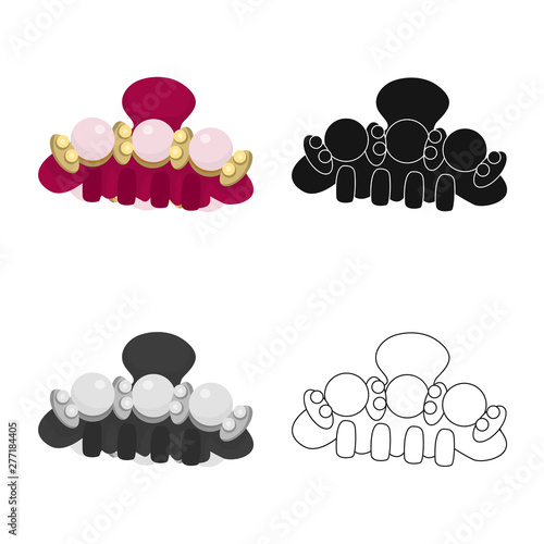 Isolated object of hairpins and decoration sign. Collection of hairpins and salon stock vector illustration.