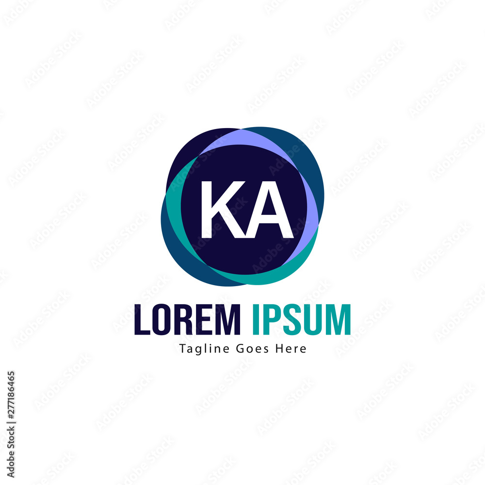 Initial KA logo template with modern frame. Minimalist KA letter logo vector illustration Initial KA logo template with modern frame. Minimalist KA letter logo vector illustration