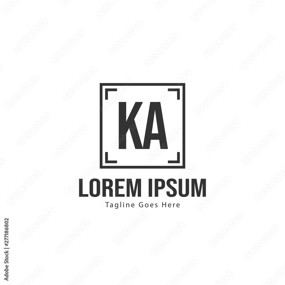 Initial KA logo template with modern frame. Minimalist KA letter logo vector illustration Initial KA logo template with modern frame. Minimalist KA letter logo vector illustration