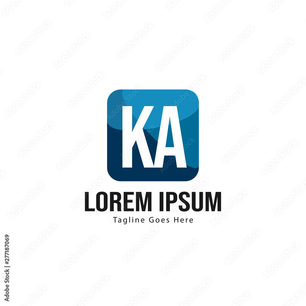 Initial KA logo template with modern frame. Minimalist KA letter logo vector illustration Initial KA logo template with modern frame. Minimalist KA letter logo vector illustration