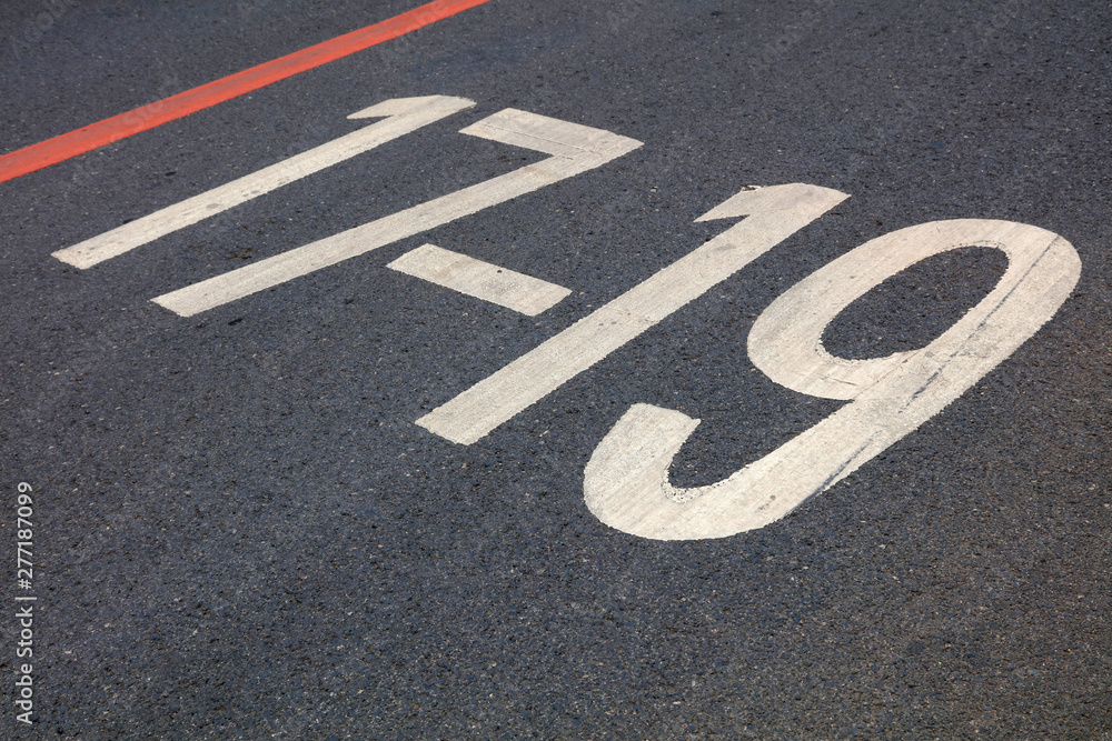 Fototapeta premium numbers on the road