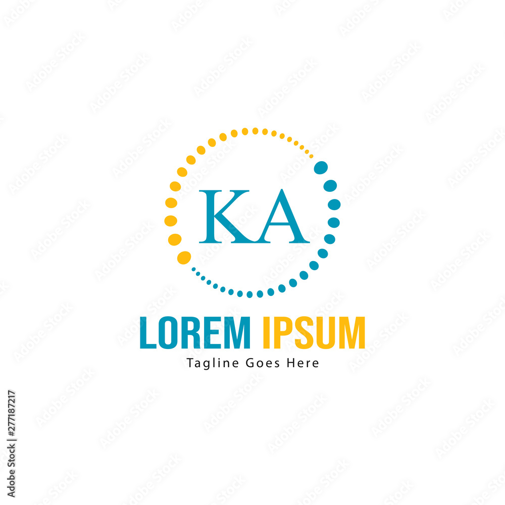 Initial KA logo template with modern frame. Minimalist KA letter logo vector illustration Initial KA logo template with modern frame. Minimalist KA letter logo vector illustration