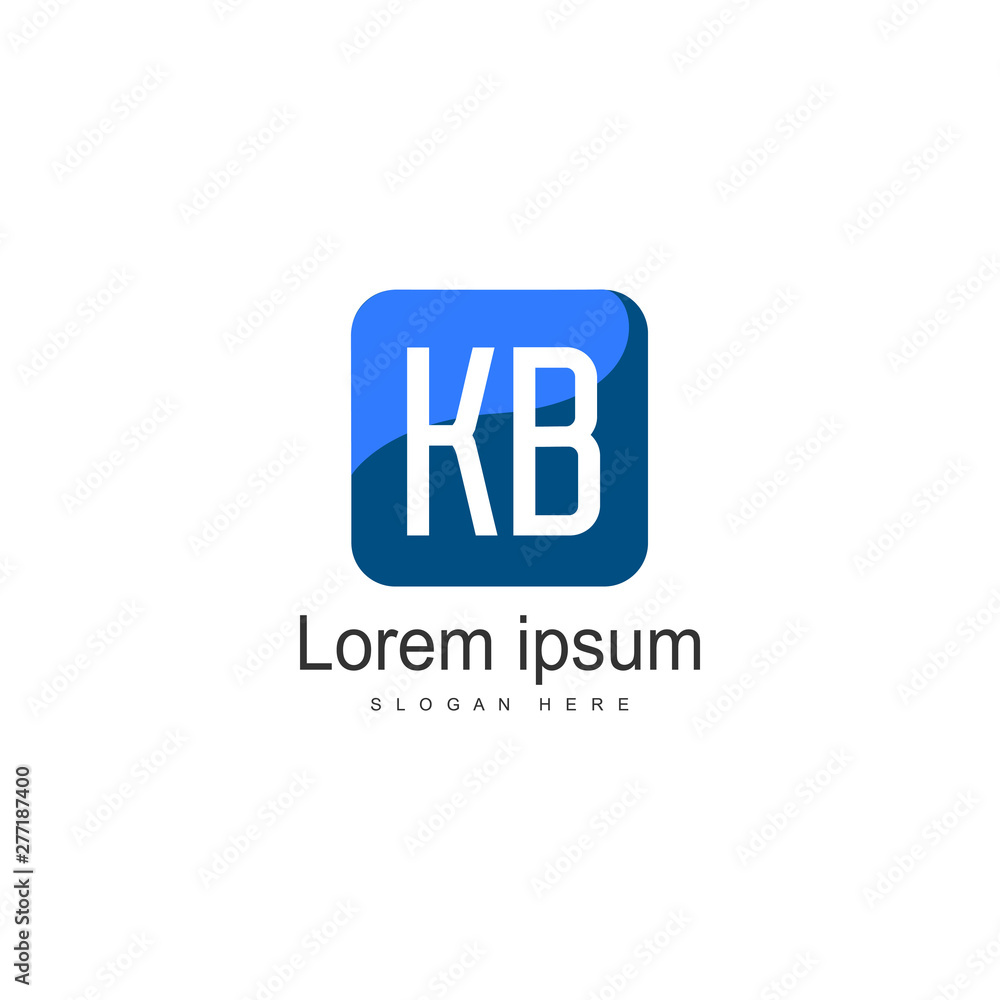 Fototapeta premium Initial KB logo template with modern frame. Minimalist KB letter logo vector illustration
