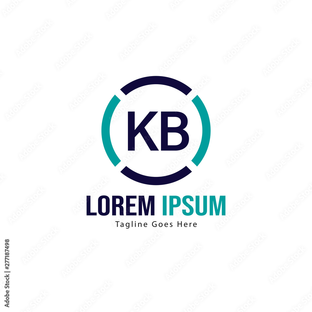 Initial KB logo template with modern frame. Minimalist KB letter logo vector illustration Initial KB logo template with modern frame. Minimalist KB letter logo vector illustration