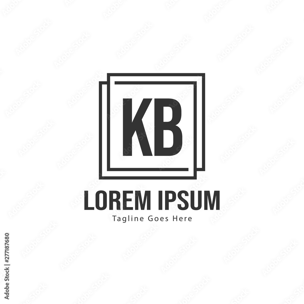 Initial KB logo template with modern frame. Minimalist KB letter logo vector illustration Initial KB logo template with modern frame. Minimalist KB letter logo vector illustration