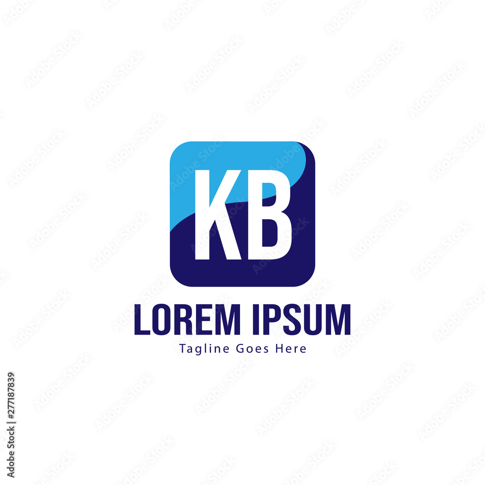 Obraz premium Initial KB logo template with modern frame. Minimalist KB letter logo vector illustration