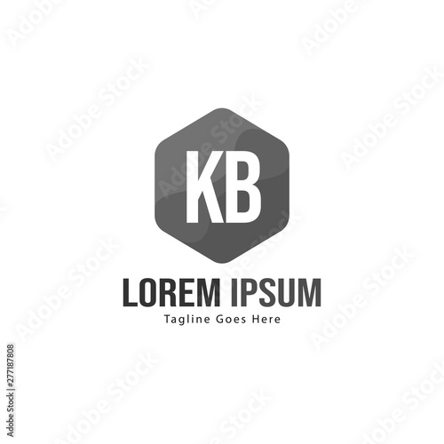 Initial KB logo template with modern frame. Minimalist KB letter logo vector illustration