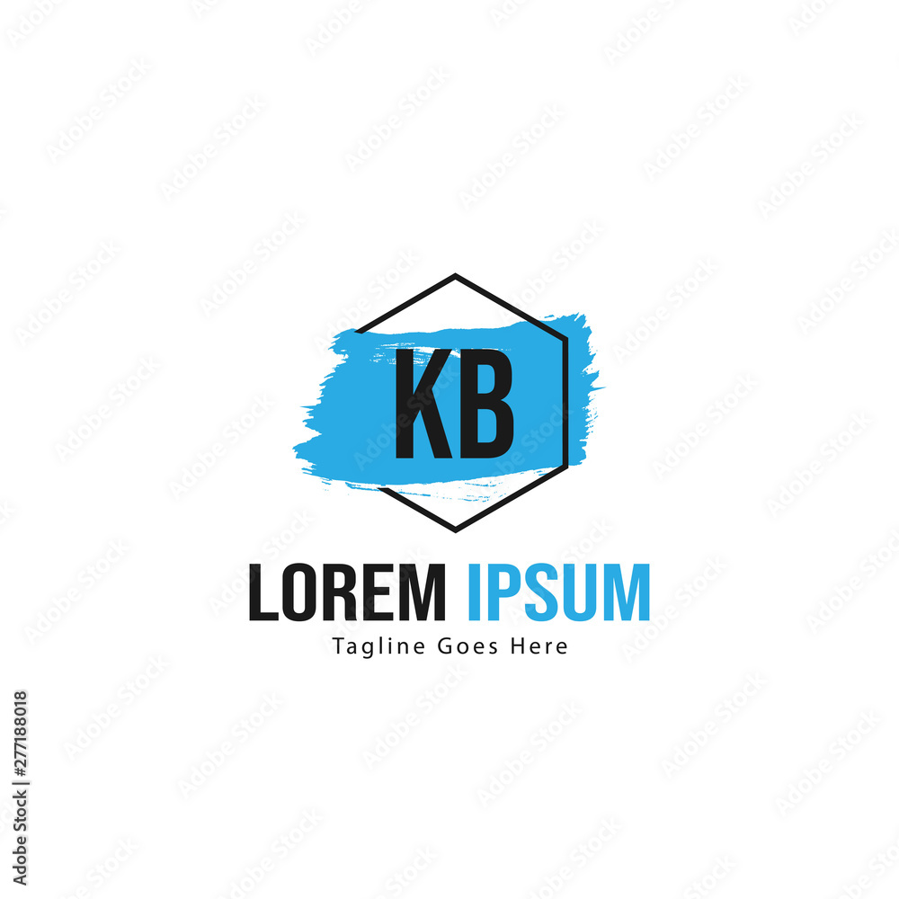 Initial KB logo template with modern frame. Minimalist KB letter logo vector illustration Initial KB logo template with modern frame. Minimalist KB letter logo vector illustration