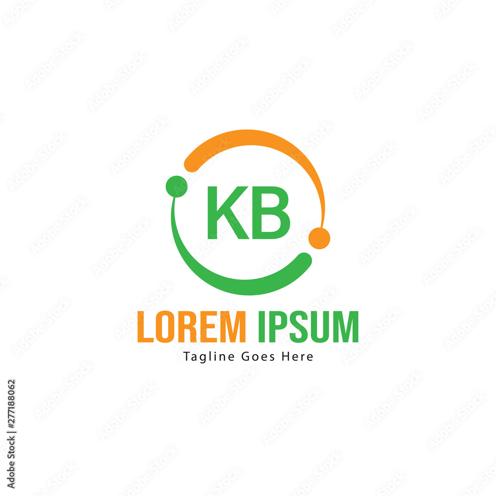 Initial KB logo template with modern frame. Minimalist KB letter logo vector illustration Initial KB logo template with modern frame. Minimalist KB letter logo vector illustration