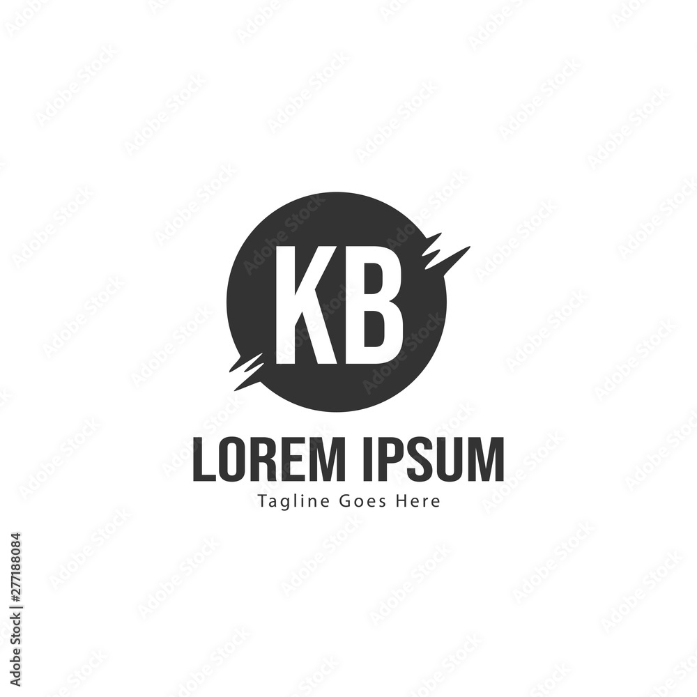 Initial KB logo template with modern frame. Minimalist KB letter logo vector illustration Initial KB logo template with modern frame. Minimalist KB letter logo vector illustration