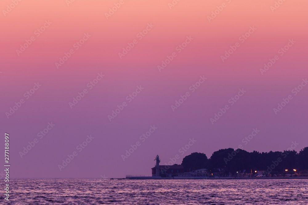 Lighthouse in Zadar at sunset, Dalmatia, Croatia