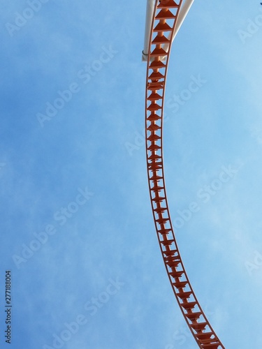 Fototapeta Naklejka Na Ścianę i Meble -  coaster track on background of blue sky