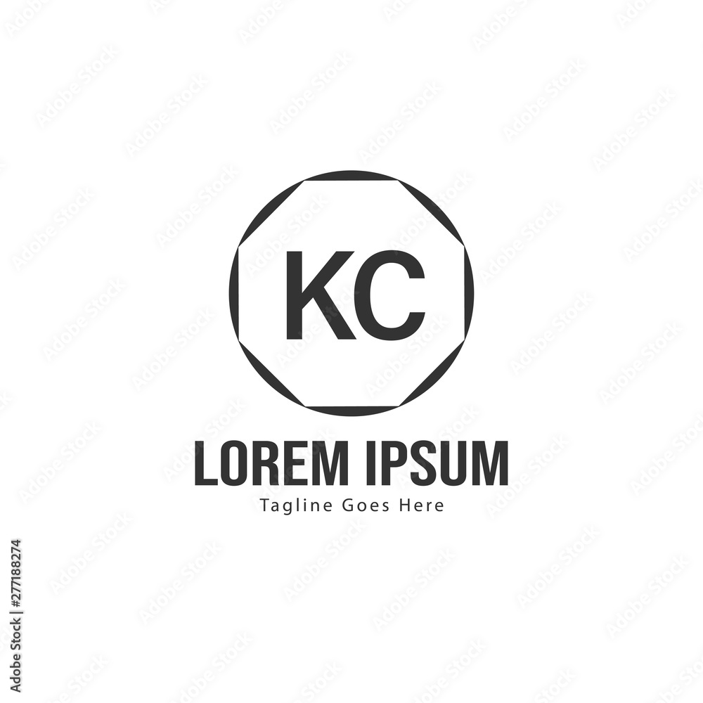 Initial KC logo template with modern frame. Minimalist KC letter logo vector illustration Initial KC logo template with modern frame. Minimalist KC letter logo vector illustration
