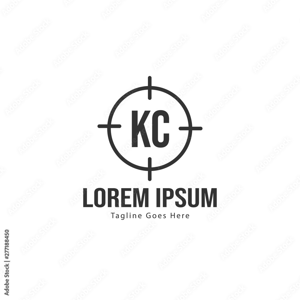Initial KC logo template with modern frame. Minimalist KC letter logo vector illustration Initial KC logo template with modern frame. Minimalist KC letter logo vector illustration