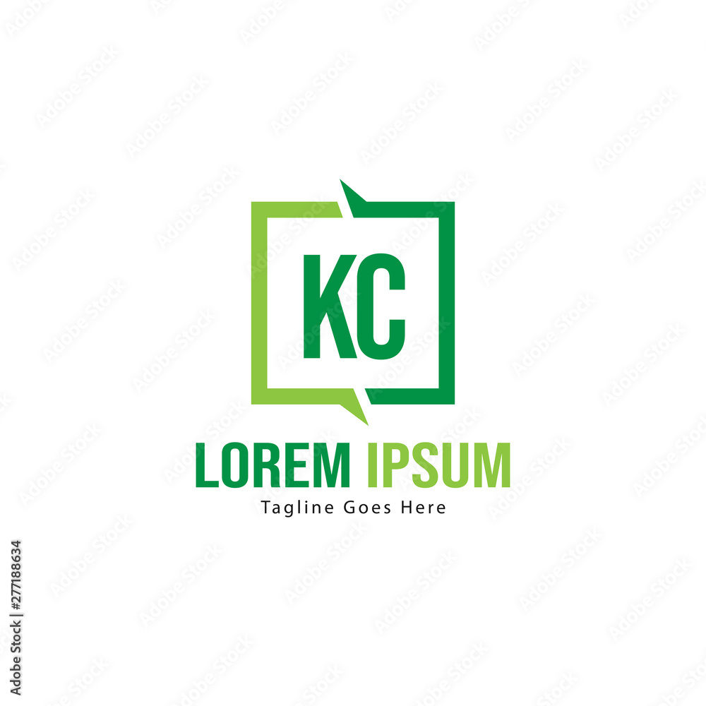 Initial KC logo template with modern frame. Minimalist KC letter logo vector illustration Initial KC logo template with modern frame. Minimalist KC letter logo vector illustration