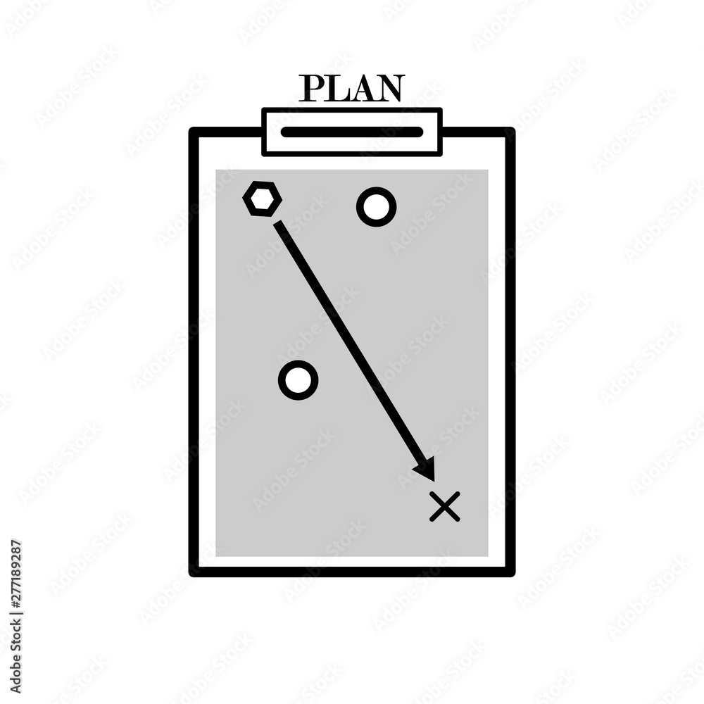 Office clipboard for team planning and working, vector illustration icon Office clipboard for team planning and working, vector illustration icon