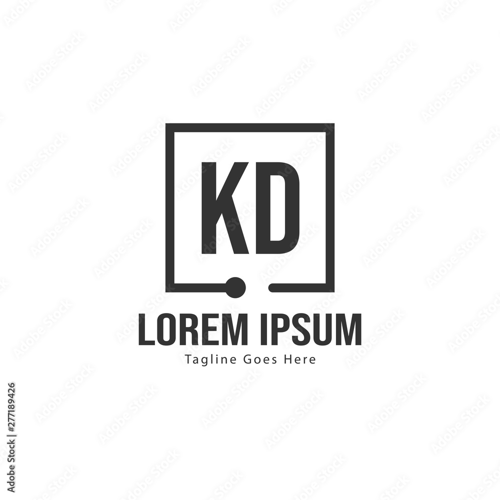 Initial KD logo template with modern frame. Minimalist KD letter logo vector illustration Initial KD logo template with modern frame. Minimalist KD letter logo vector illustration